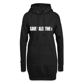Save palestine - Sweat-shirt à capuche long Femme - noir - Devant