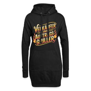 Verkäufer und Auftragsgriller Grillen BBQ - Hoodie-Kleid - Schwarz - Vorne