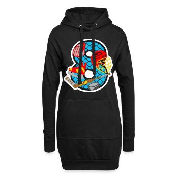 Eishockey 8. Geburtstagsparty Nummer 8 - 8 Jahre - Hoodie-Kleid - Schwarz - Vorne