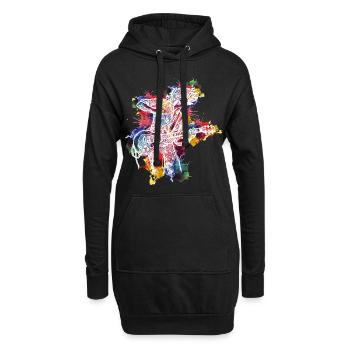 guitar - Hoodie Dress - black - Front