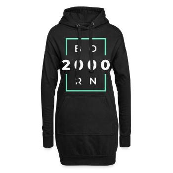 Born 2000 - Hoodie-Kleid - Schwarz - Vorne