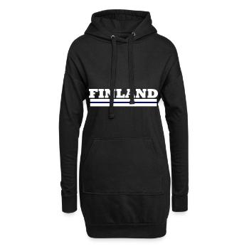 Finnland Flagge - Hoodie-Kleid - Schwarz - Vorne