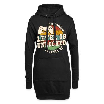 Stufe 19 freigeschaltet – 19. Jahrestag - Hoodie-Kleid - Schwarz - Vorne