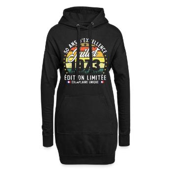 Vintage Cadeau Anniversaire 50 Ans Juillet 1973 - Sweat-shirt à capuche long Femme - noir - Devant