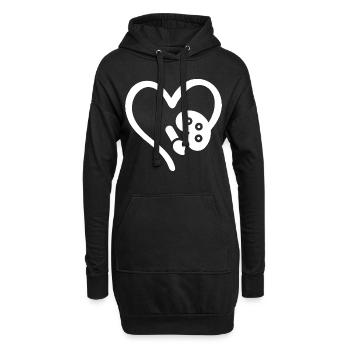 Maler Herz Kunstliebhaber - Hoodie-Kleid - Schwarz - Vorne