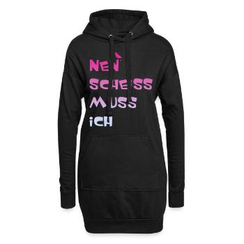 Nen scheiss muss ich - Hoodie-Kleid - Schwarz - Vorne