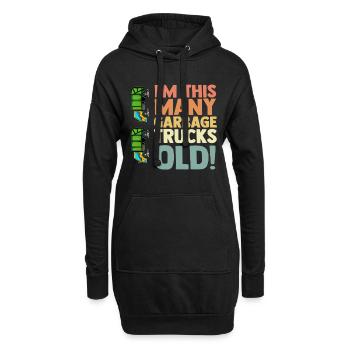 Garbage Truck Garbage Man 4e anniversaire Recyclage des ordures - Sweat-shirt à capuche long Femme - noir - Devant