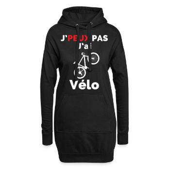 Ich kann kein Fahrrad haben - Hoodie-Kleid - Schwarz - Vorne