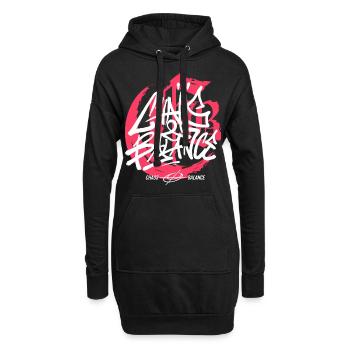 Graffiti urbain streetwear - Sweat-shirt à capuche long Femme - noir - Devant