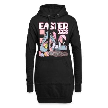 Easter eggs - Hoodie-Kleid - Schwarz - Vorne
