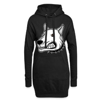 Pitbull chiens amoureux Pitti dog Pitbull Maman - Sweat-shirt à capuche long Femme - noir - Devant