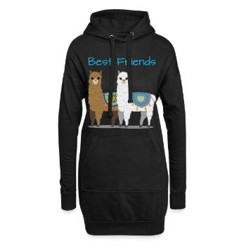 Lama alpaga cadeau femmes hommes enfants - Sweat-shirt à capuche long Femme - noir - Devant