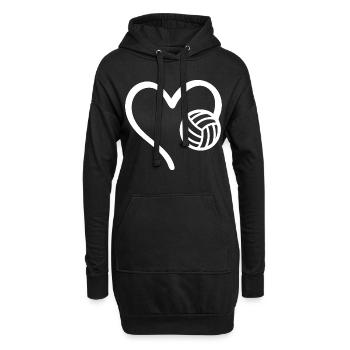 Volleyball Cœur - Sweat-shirt à capuche long Femme - noir - Devant