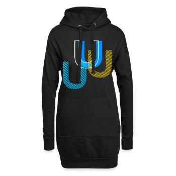 U Buchstabe - Hoodie-Kleid - Schwarz - Vorne