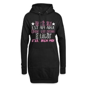 Une étoile est apparue en août c'est bien moi - Sweat-shirt à capuche long Femme - noir - Devant