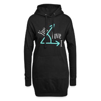 I love you - Sweat-shirt à capuche long Femme - noir - Devant