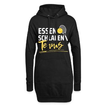 Essen Schlafen Tennis - Hoodie-Kleid - Schwarz - Vorne