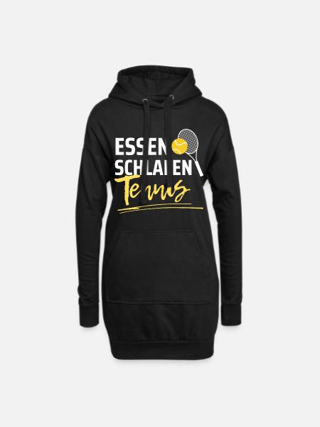 Essen Schlafen Tennis - Hoodie-Kleid - Schwarz