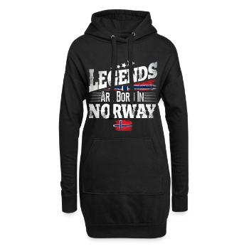 Les légendes sont nées en Norvège - Sweat-shirt à capuche long Femme - noir - Devant