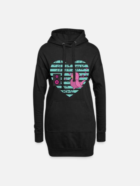 Ich Singe kostenlos - Hoodie-Kleid - Schwarz