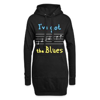 Blues Tonleiter in E - hell - Hoodie-Kleid - Schwarz - Vorne