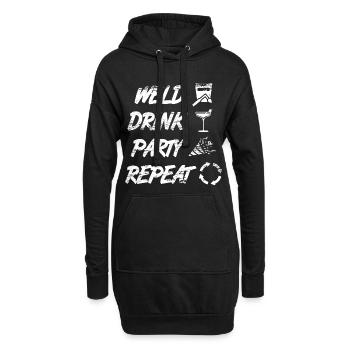 welding, drinking, celebrating, repeating - Hoodie Dress - black - Front
