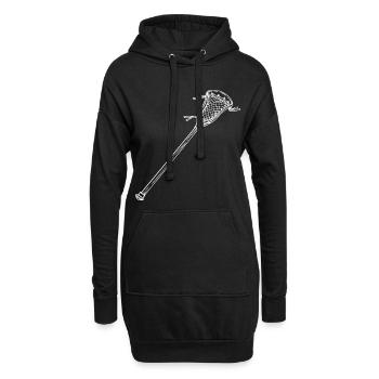 Dessin de batte de crosse - Sweat-shirt à capuche long Femme - noir - Devant
