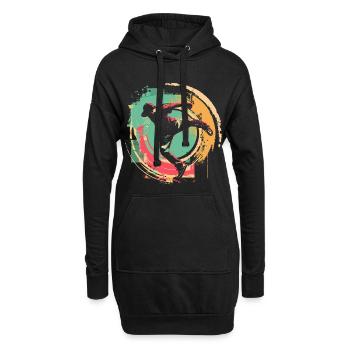 Oldschool B-Boy - Hoodie-Kleid - Schwarz - Vorne