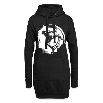 Breakdancer Zeichnung - Hoodie-Kleid - Schwarz - Vorne