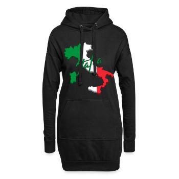 Drapeau de l’Italie, fierté italienne - Sweat-shirt à capuche long Femme - noir - Devant