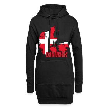 Fierté danoise, drapeau du Danemark - Sweat-shirt à capuche long Femme - noir - Devant