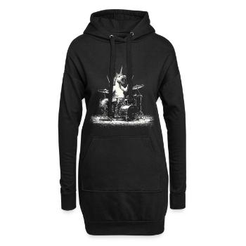 Unicorn Plays Drums – Cadeau pour les batteurs - Sweat-shirt à capuche long Femme - noir - Devant