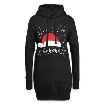 Ho ho ho Hat Santa Claus Note de musique - Sweat-shirt à capuche long Femme - noir - Devant