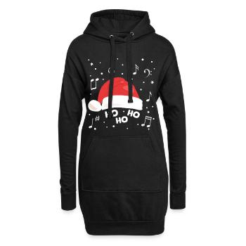 Chopeau de Noël musical avec notes musicales - Sweat-shirt à capuche long Femme - noir - Devant