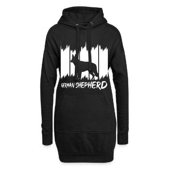 German Shepherd - Hoodie-Kleid - Schwarz - Vorne