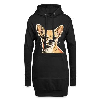 Chihuahua fumant : design de mème de chien drôle - Sweat-shirt à capuche long Femme - noir - Devant