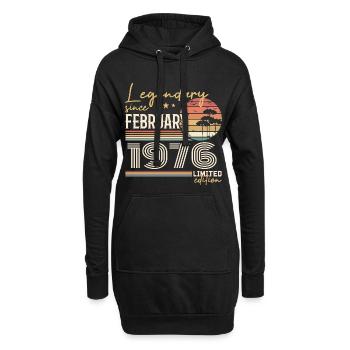 Février 1976 anniversaire 1976 légendes Février - Sweat-shirt à capuche long Femme - noir - Devant