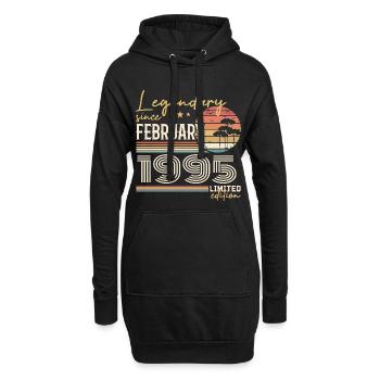Février 1995 anniversaire 1995 légendes Février - Sweat-shirt à capuche long Femme - noir - Devant