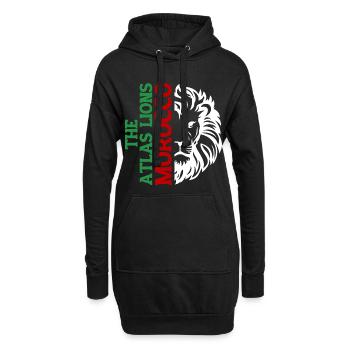Vertikale Marokko-Typografie mit AtlasLion - Hoodie-Kleid - Schwarz - Vorne