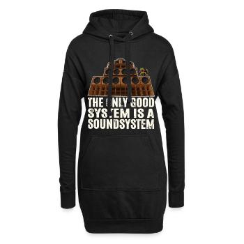 Soundsystem Reggae - Hoodie-Kleid - Schwarz - Vorne