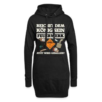 Offrez au roi ses feux d’artifice - Sweat-shirt à capuche long Femme - noir - Devant