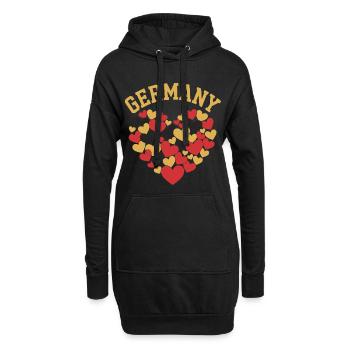 Motifs de cœur des couleurs allemandes - Sweat-shirt à capuche long Femme - noir - Devant