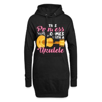 Lustiges Ukulele Designs Und Sprüche - Hoodie-Kleid - Schwarz - Vorne