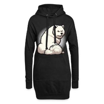 Samoyèdes Propriétaires de Samoyèdes Amants Samoyèdes - Sweat-shirt à capuche long Femme - noir - Devant