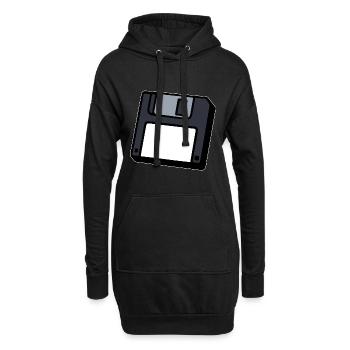 Diskette Retro Symbol Computer - Hoodie-Kleid - Schwarz - Vorne