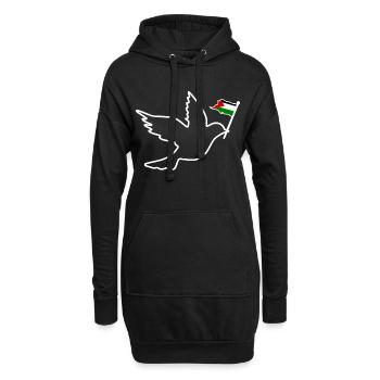 Free palestine - Sweat-shirt à capuche long Femme - noir - Devant