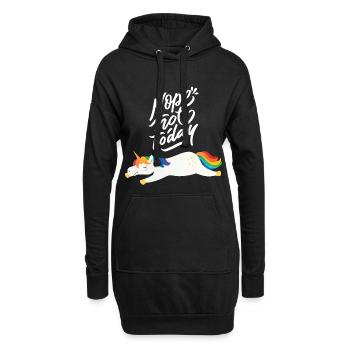 Nope Not Today - Lazy Unicorn - Hoodie-Kleid - Schwarz - Vorne