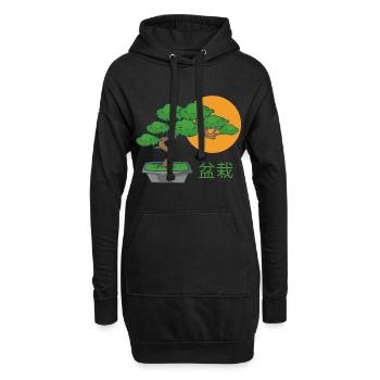 Bonsai Petit arbre - Sweat-shirt à capuche long Femme - noir - Devant