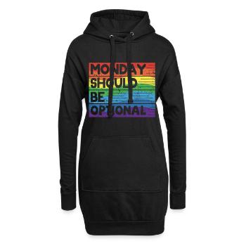 Monday should be optional Vintage Regenbogen - Hoodie-Kleid - Schwarz - Vorne