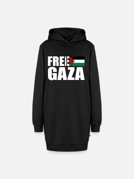 Free gaza - Hoodie-kjole - sort